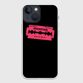 Чехол для iPhone 13 mini с принтом Rockstar Razor в Новосибирске,  |  | auto | dead | grand | red | redemption | theft | бритва | гта | лезвие | рокстар