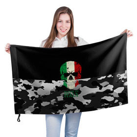 Флаг 3D с принтом Made in Italy в Новосибирске, 100% полиэстер | плотность ткани — 95 г/м2, размер — 67 х 109 см. Принт наносится с одной стороны | camouflage | made in italy | skull | абстракция | города | италия | камуфляж | нация | страны | текстуры | череп