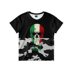 Детская футболка 3D с принтом Made in Italy в Новосибирске, 100% гипоаллергенный полиэфир | прямой крой, круглый вырез горловины, длина до линии бедер, чуть спущенное плечо, ткань немного тянется | camouflage | made in italy | skull | абстракция | города | италия | камуфляж | нация | страны | текстуры | череп