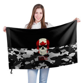 Флаг 3D с принтом Made in Canada в Новосибирске, 100% полиэстер | плотность ткани — 95 г/м2, размер — 67 х 109 см. Принт наносится с одной стороны | camouflage | made in canada | skull | абстракция | города | камуфляж | канада | нация | страны | текстуры | череп