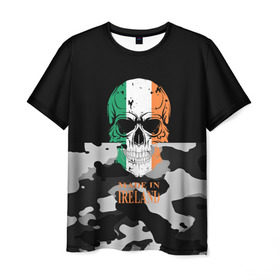 Мужская футболка 3D с принтом Made in Ireland в Новосибирске, 100% полиэфир | прямой крой, круглый вырез горловины, длина до линии бедер | camouflage | made in ireland | skull | абстракция | города | ирландия | камуфляж | нация | страны | текстуры | череп