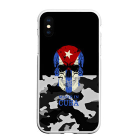 Чехол для iPhone XS Max матовый с принтом Made in Cuba в Новосибирске, Силикон | Область печати: задняя сторона чехла, без боковых панелей | camouflage | made in cuba | skull | абстракция | города | камуфляж | куба | нация | страны | текстуры | череп