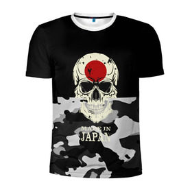 Мужская футболка 3D спортивная с принтом Made in Japan в Новосибирске, 100% полиэстер с улучшенными характеристиками | приталенный силуэт, круглая горловина, широкие плечи, сужается к линии бедра | camouflage | made in japan | skull | абстракция | города | камуфляж | нация | страны | текстуры | череп | япония