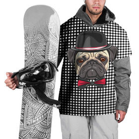 Накидка на куртку 3D с принтом Mr. Pug в Новосибирске, 100% полиэстер |  | animal | dog | pet | pug | puppy | арт | горошек | джентльмен | животные | кружочки | мопс | мопсик | пес | собаки | текстура | французский бульдог
