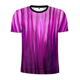 Мужская футболка 3D спортивная с принтом фиолетово-черные краски в Новосибирске, 100% полиэстер с улучшенными характеристиками | приталенный силуэт, круглая горловина, широкие плечи, сужается к линии бедра | color | violet | акварель | краски | полосы | фиолетовый | цвет | черный | ярко