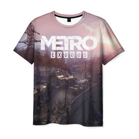 Мужская футболка 3D с принтом METRO в Новосибирске, 100% полиэфир | прямой крой, круглый вырез горловины, длина до линии бедер | Тематика изображения на принте: metro | metro exodus | метро