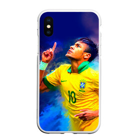 Чехол для iPhone XS Max матовый с принтом Neymar в Новосибирске, Силикон | Область печати: задняя сторона чехла, без боковых панелей | Тематика изображения на принте: neymar | неймар | сборная бразилии