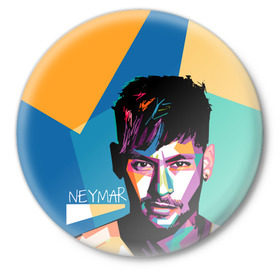 Значок с принтом Neymar в Новосибирске,  металл | круглая форма, металлическая застежка в виде булавки | Тематика изображения на принте: neymar | неймар | сборная бразилии