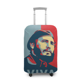 Чехол для чемодана 3D с принтом Фидель Кастро в Новосибирске, 86% полиэфир, 14% спандекс | двустороннее нанесение принта, прорези для ручек и колес | cuba | fidel | диктатор | коммунизм | куба | президент | фидель