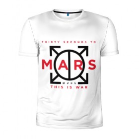 Мужская футболка 3D спортивная с принтом 30 Seconds to Mars в Новосибирске, 100% полиэстер с улучшенными характеристиками | приталенный силуэт, круглая горловина, широкие плечи, сужается к линии бедра | 