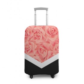 Чехол для чемодана 3D с принтом Розы (в цвете) в Новосибирске, 86% полиэфир, 14% спандекс | двустороннее нанесение принта, прорези для ручек и колес | flowers | абстракция | растения | розовы | розы | треугольник | цветы | черно белый