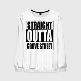 Мужской свитшот 3D с принтом Straight Outta Grove Street в Новосибирске, 100% полиэстер с мягким внутренним слоем | круглый вырез горловины, мягкая резинка на манжетах и поясе, свободная посадка по фигуре | grand the auto | grove street | gta | san andreas | straight outta grove street