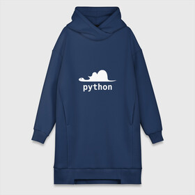 Платье-худи хлопок с принтом Питон   язык программирования в Новосибирске,  |  | php | python | питон | программирование | слон