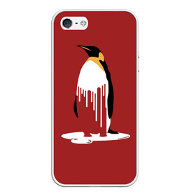 Чехол для iPhone 5/5S матовый с принтом Глобальное Потепление 2 в Новосибирске, Силикон | Область печати: задняя сторона чехла, без боковых панелей | животные | климат | пингвины | экология
