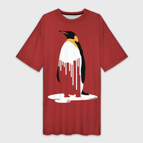 Платье-футболка 3D с принтом Глобальное Потепление 2 в Новосибирске,  |  | животные | климат | пингвины | экология
