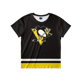 Детская футболка 3D с принтом Pittsburgh Penguins 2017 в Новосибирске, 100% гипоаллергенный полиэфир | прямой крой, круглый вырез горловины, длина до линии бедер, чуть спущенное плечо, ткань немного тянется | nhl | pittsburgh penguins | спорт | хоккей