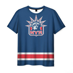 Мужская футболка 3D с принтом New York Rangers 2017 в Новосибирске, 100% полиэфир | прямой крой, круглый вырез горловины, длина до линии бедер | new york rangers | nhl | спорт | хоккей