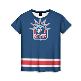 Женская футболка 3D с принтом New York Rangers 2017 в Новосибирске, 100% полиэфир ( синтетическое хлопкоподобное полотно) | прямой крой, круглый вырез горловины, длина до линии бедер | new york rangers | nhl | спорт | хоккей