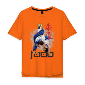 Мужская футболка хлопок Oversize с принтом Дзюдо в Новосибирске, 100% хлопок | свободный крой, круглый ворот, “спинка” длиннее передней части | judo | борьба | единоборство