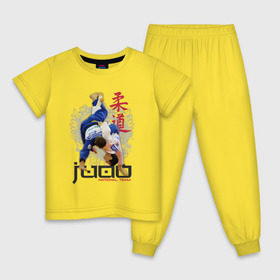 Детская пижама хлопок с принтом Дзюдо в Новосибирске, 100% хлопок |  брюки и футболка прямого кроя, без карманов, на брюках мягкая резинка на поясе и по низу штанин
 | Тематика изображения на принте: judo | борьба | единоборство