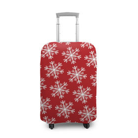 Чехол для чемодана 3D с принтом Новогодние Снежинки в Новосибирске, 86% полиэфир, 14% спандекс | двустороннее нанесение принта, прорези для ручек и колес | дед | дед морозо | клаус | новый год | подарки | санта | санта клаус | снег | снеговик | снежинки | холод