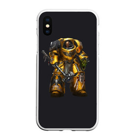 Чехол для iPhone XS Max матовый с принтом Warhammer 40 000 в Новосибирске, Силикон | Область печати: задняя сторона чехла, без боковых панелей | game | hammer | terminator armor | warhammer 40k | wh40k | игра | игрок | терминатор | фантастика | фэнтези