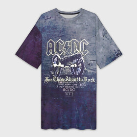 Платье-футболка 3D с принтом AC DC пушка в Новосибирске,  |  | ac dc | acdc | for those about to rock | австралийская | ангус янг | блюз рок | головы | группа | крис слэйд | метал | музыканты | певцы | рок | рок н ролл | сталь | стиви янг | хард рок | эксл роуз