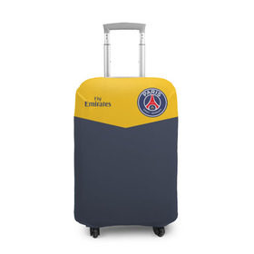 Чехол для чемодана 3D с принтом Paris Saint-Germain - Navy Yellow (Collections 2018) в Новосибирске, 86% полиэфир, 14% спандекс | двустороннее нанесение принта, прорези для ручек и колес | paris saint germain | psg | псж
