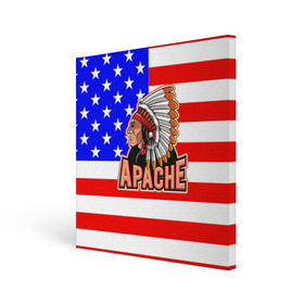 Холст квадратный с принтом Apache в Новосибирске, 100% ПВХ |  | Тематика изображения на принте: apache | usa | америка | американец | индейцы | символика америки | сша