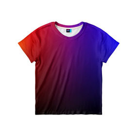 Детская футболка 3D с принтом Градиент 3 в Новосибирске, 100% гипоаллергенный полиэфир | прямой крой, круглый вырез горловины, длина до линии бедер, чуть спущенное плечо, ткань немного тянется | градиент | красный | синий | текстура | цвет