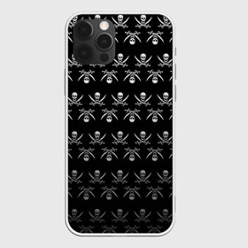 Чехол для iPhone 12 Pro Max с принтом Пиратский pattern в Новосибирске, Силикон |  | bones | buccaneer | corsair | filibuster | freebooter | picaroon | pirate | rover | голова | кости | пират | скелет | череп