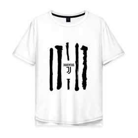 Мужская футболка хлопок Oversize с принтом Juventus - Drawing paint (Collections 2018) в Новосибирске, 100% хлопок | свободный крой, круглый ворот, “спинка” длиннее передней части | Тематика изображения на принте: juve | юве | ювентус