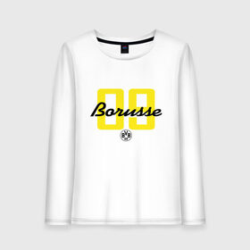 Женский лонгслив хлопок с принтом Borussia Dortmund - Borusse 09 (New 2018 Design) в Новосибирске, 100% хлопок |  | боруссия дортмунд