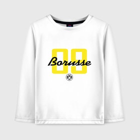 Детский лонгслив хлопок с принтом Borussia Dortmund - Borusse 09 (New 2018 Design) в Новосибирске, 100% хлопок | круглый вырез горловины, полуприлегающий силуэт, длина до линии бедер | боруссия дортмунд