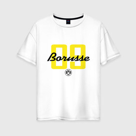Женская футболка хлопок Oversize с принтом Borussia Dortmund - Borusse 09 (New 2018 Design) в Новосибирске, 100% хлопок | свободный крой, круглый ворот, спущенный рукав, длина до линии бедер
 | боруссия дортмунд