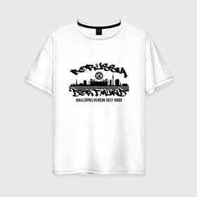 Женская футболка хлопок Oversize с принтом Borussia Dortmund - Seit 1909 Black (New Design 2018) в Новосибирске, 100% хлопок | свободный крой, круглый ворот, спущенный рукав, длина до линии бедер
 | боруссия дортмунд