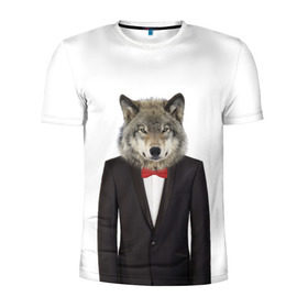 Мужская футболка 3D спортивная с принтом Волк в Новосибирске, 100% полиэстер с улучшенными характеристиками | приталенный силуэт, круглая горловина, широкие плечи, сужается к линии бедра | бабочка | волк | животные | костюм | природа | смокинг | собака