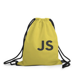 Рюкзак-мешок 3D с принтом JavaScript в Новосибирске, 100% полиэстер | плотность ткани — 200 г/м2, размер — 35 х 45 см; лямки — толстые шнурки, застежка на шнуровке, без карманов и подкладки | javascript | js