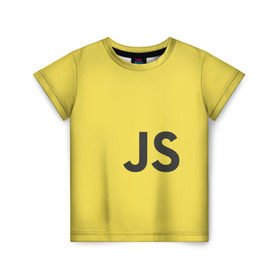 Детская футболка 3D с принтом JavaScript в Новосибирске, 100% гипоаллергенный полиэфир | прямой крой, круглый вырез горловины, длина до линии бедер, чуть спущенное плечо, ткань немного тянется | Тематика изображения на принте: javascript | js
