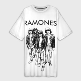 Платье-футболка 3D с принтом Рамонс в Новосибирске,  |  | ramones | панк | рамонс | рок