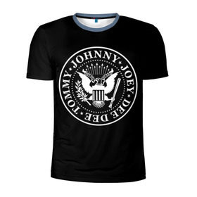Мужская футболка 3D спортивная с принтом The Ramones в Новосибирске, 100% полиэстер с улучшенными характеристиками | приталенный силуэт, круглая горловина, широкие плечи, сужается к линии бедра | Тематика изображения на принте: punk | ramones | rock | панк | рамонс | рок