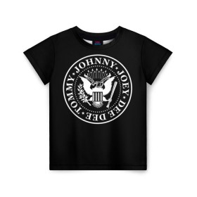 Детская футболка 3D с принтом The Ramones в Новосибирске, 100% гипоаллергенный полиэфир | прямой крой, круглый вырез горловины, длина до линии бедер, чуть спущенное плечо, ткань немного тянется | Тематика изображения на принте: punk | ramones | rock | панк | рамонс | рок