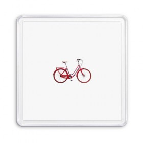 Магнит 55*55 с принтом Велосипед в Новосибирске, Пластик | Размер: 65*65 мм; Размер печати: 55*55 мм | bicycle | байсикл | велик | красный | москва | педали