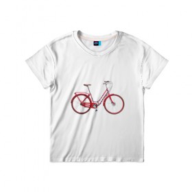 Детская футболка 3D с принтом Велосипед в Новосибирске, 100% гипоаллергенный полиэфир | прямой крой, круглый вырез горловины, длина до линии бедер, чуть спущенное плечо, ткань немного тянется | bicycle | байсикл | велик | красный | москва | педали