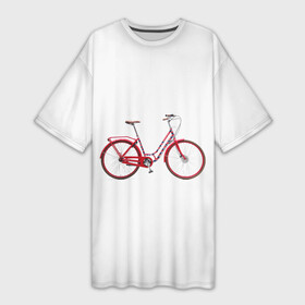 Платье-футболка 3D с принтом Велосипед в Новосибирске,  |  | bicycle | байсикл | велик | красный | москва | педали