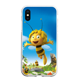 Чехол для iPhone XS Max матовый с принтом Пчелка Майя в Новосибирске, Силикон | Область печати: задняя сторона чехла, без боковых панелей | Тематика изображения на принте: вилли | майя | мая | пчелка | пчёлка майя | флип