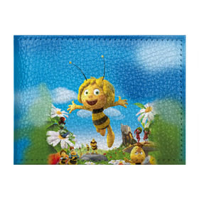 Обложка для студенческого билета с принтом Пчелка Майя в Новосибирске, натуральная кожа | Размер: 11*8 см; Печать на всей внешней стороне | вилли | майя | мая | пчелка | пчёлка майя | флип