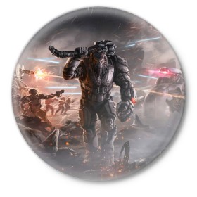 Значок с принтом Halo wars в Новосибирске,  металл | круглая форма, металлическая застежка в виде булавки | halo