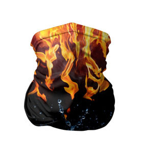 Бандана-труба 3D с принтом Две стихии в Новосибирске, 100% полиэстер, ткань с особыми свойствами — Activecool | плотность 150‒180 г/м2; хорошо тянется, но сохраняет форму | cold | fire | ice | вода water | лёд | огонь | пламя | стихиz | холод