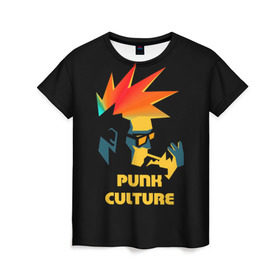 Женская футболка 3D с принтом Punk culture в Новосибирске, 100% полиэфир ( синтетическое хлопкоподобное полотно) | прямой крой, круглый вырез горловины, длина до линии бедер | music | punk | ирокез | музыка | панк | панк музыка | рок | рок музыка | суб культура